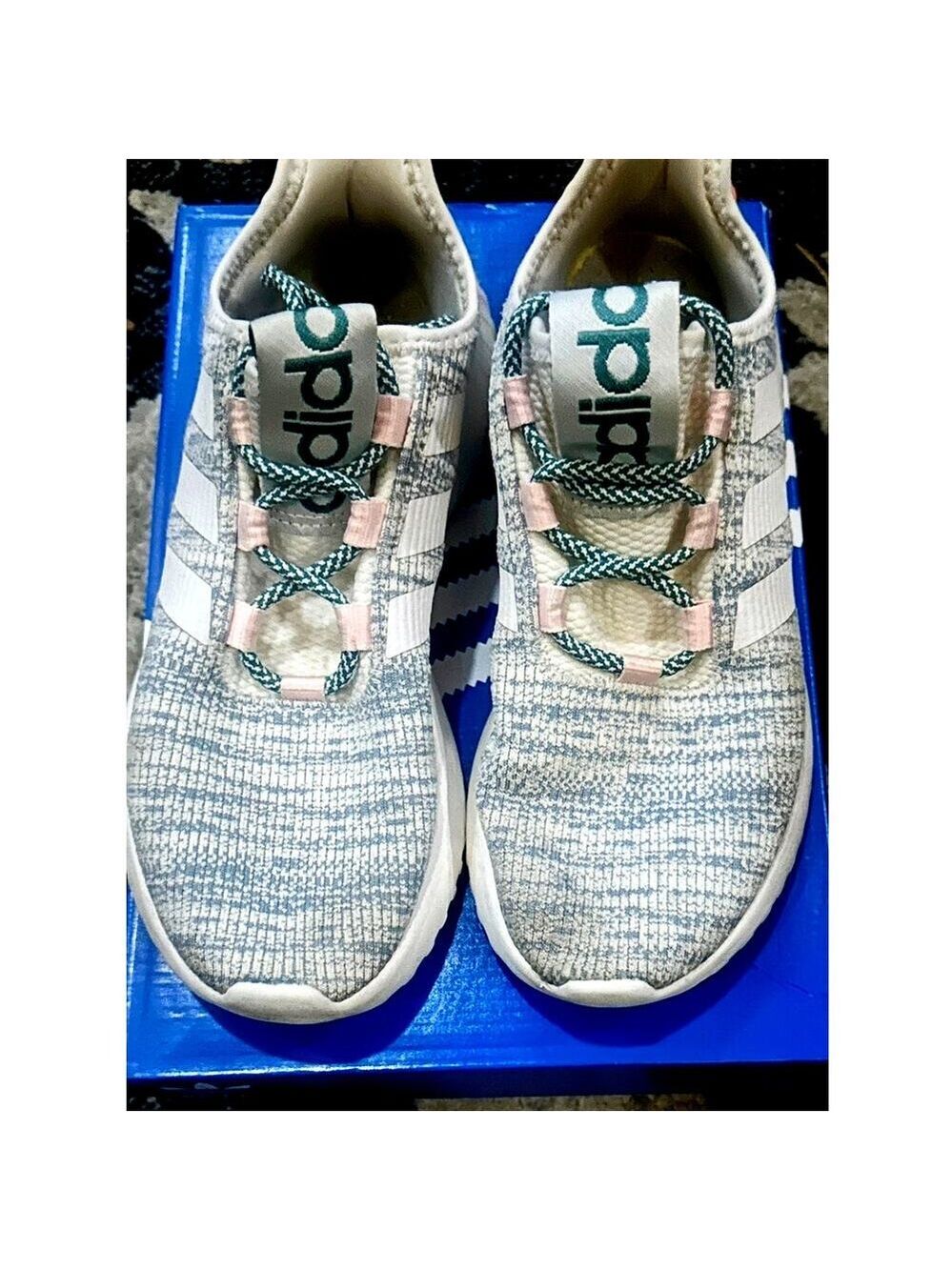 Adidas Kaptir X Running Shoes Women’s 6.5 Teal Pink Knit - Picture 3 of 4